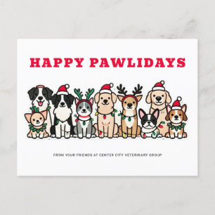 Happy Pawlidays Veterinary Feiertagspostkarte