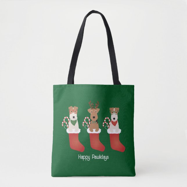 Happy Pawlidays Welsh Wire Fox Terrier Dogs (Vorderseite)