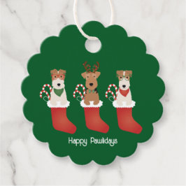Happy Pawlidays Welsh Wire Fox Terrier Dogs Geschenkanhänger