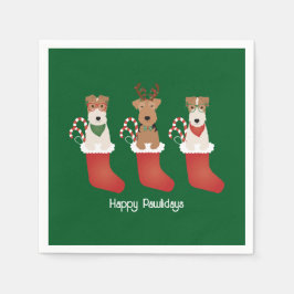 Happy Pawlidays Welsh Wire Fox Terrier Dogs Serviette