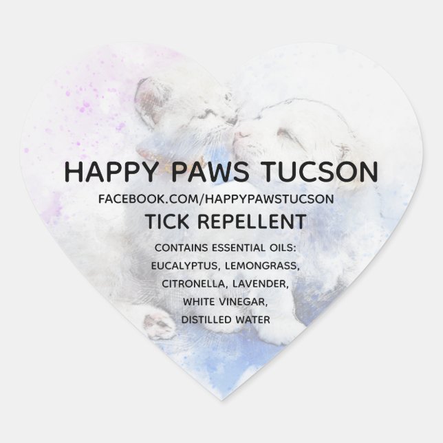 Happy Paws Heart Herz-Aufkleber (Vorderseite)