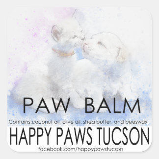 Happy Paws Square Quadratischer Aufkleber