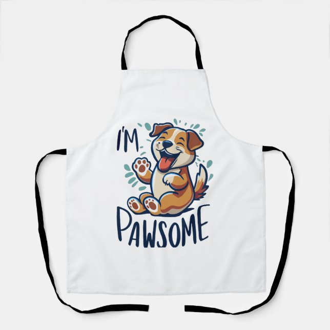 Happy pawsome dog Classic T - Shirt Schürze (Vorderseite)