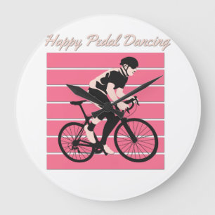 Happy Pedal Dancing - Cool Bike Rider Design Große Wanduhr