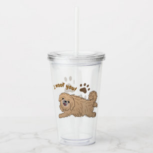 Happy Pekingese Dog Lover I Woof You Paws Acryltrinkbecher