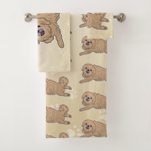Happy Pekingese Dog Lover I Woof You Paws Badhandtuch Set