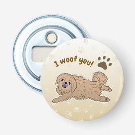 Happy Pekingese Dog Lover I Woof You Paws Flaschenöffner