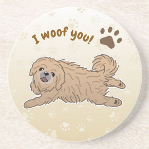 Happy Pekingese Dog Lover I Woof You Paws Getränkeuntersetzer