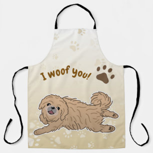 Happy Pekingese Dog Lover I Woof You Paws Schürze