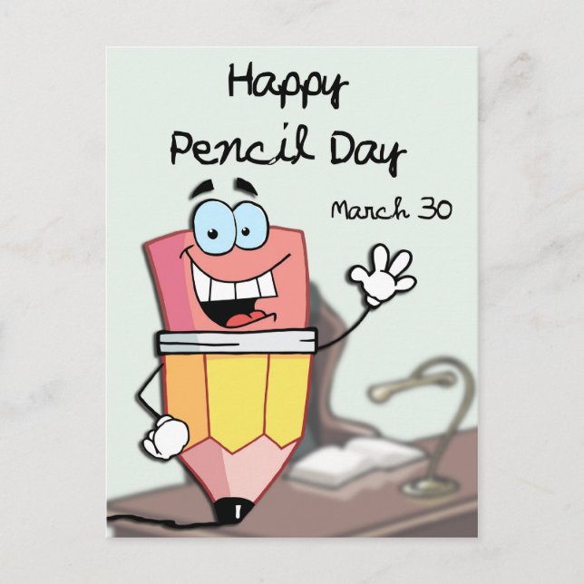Happy Pencil Day März 30 Postkarte (Vorderseite)