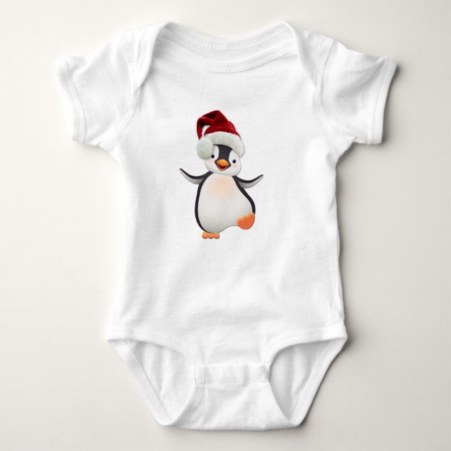 Happy-Penguin Baby Strampler (Vorderseite)