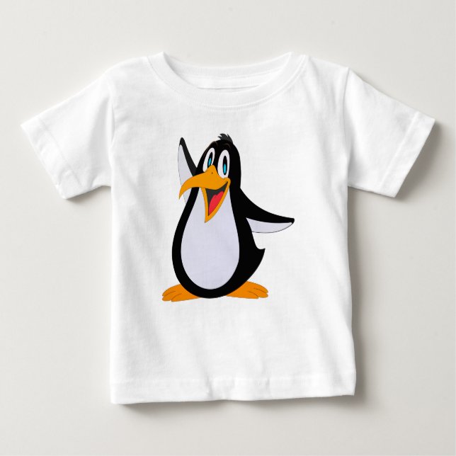 Happy Penguin Cartoon Baby T-shirt (Vorderseite)