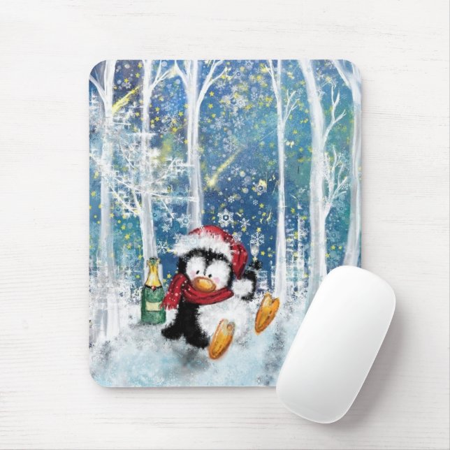 Happy Penguin - Weihnachten Mousepad (Mit Mouse)