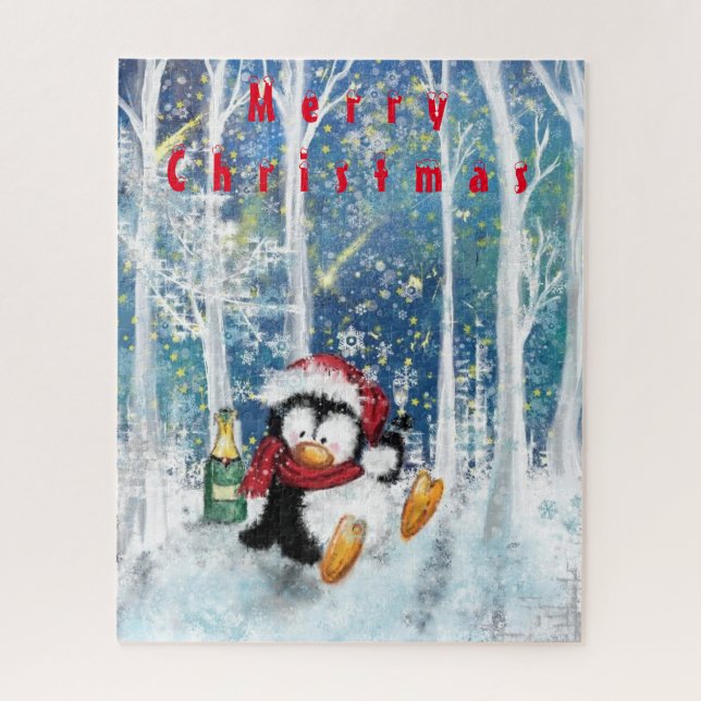 Happy Penguin - Weihnachten Puzzle (Vertikal)
