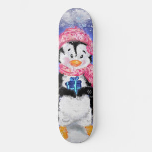Happy Penguin - Weihnachten Skateboard