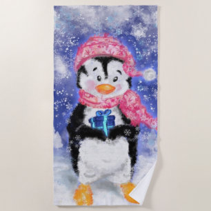 Happy Penguin - Weihnachten - Strandtuch
