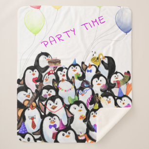 Happy Penguins Sherpa Blanket - Benutzerdefinierte Sherpadecke