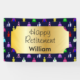 Happy Pension Horse Racing Jockey Silks Banner