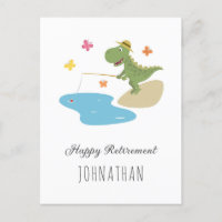 Happy Pension Niedlicher Cartoon Dinosaur Angeln