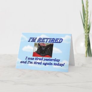 Happy Pension Verlassend Arbeit Schlafkatze Karte