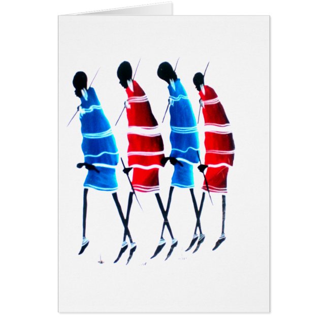 Happy People Maasai Warriors Walking Art Print (Vorne)