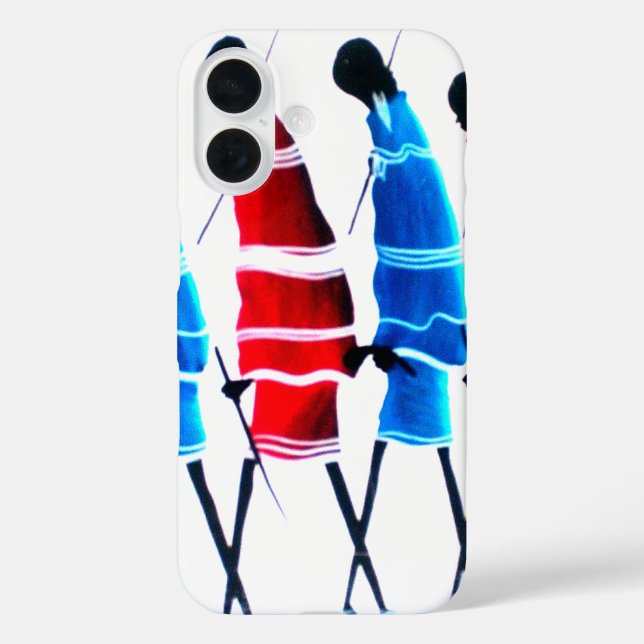 Happy People Maasai Warriors Walking Art Print Case-Mate iPhone Hülle (Rückseite)