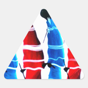 Happy People Maasai Warriors Walking Art Print Dreieckiger Aufkleber