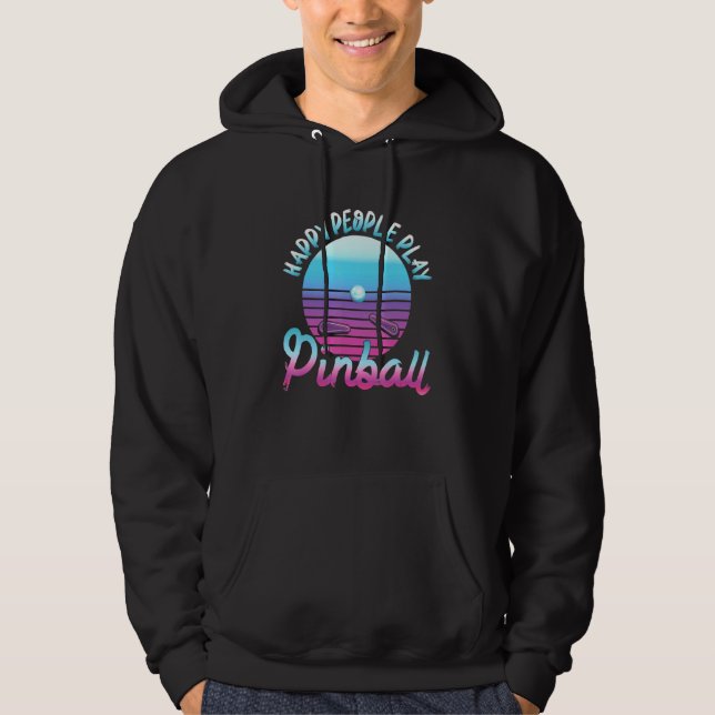 Happy People spielen Pinball Retro 80er Hoodie (Vorderseite)