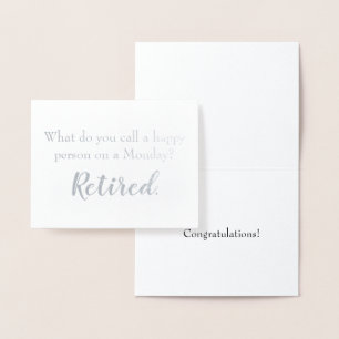 Happy Person bei sonniger Ruhestandsruhe am Montag Folienkarte