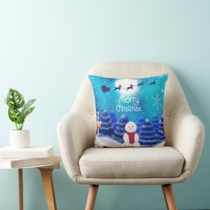 Happy Personalisiert Christmas Snowman Kissen