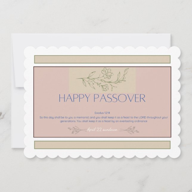 Happy Pessach-Schrift Einladung (Vorderseite)