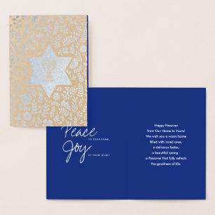 Happy Pessach. Star von David und Kiddush Folienkarte