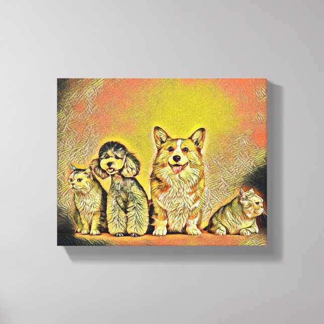 Happy Pet Artwork Leinwanddruck (Vorderseite)