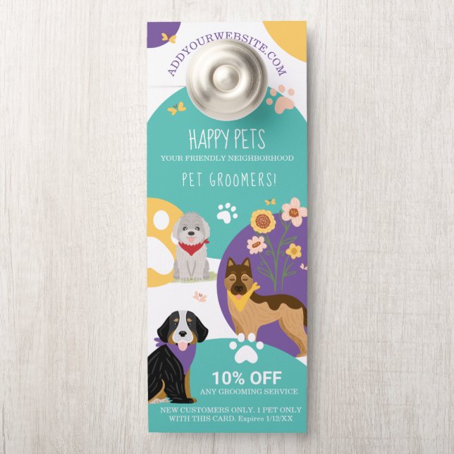 Happy Pet Family Pet Care, wird blau Türanhänger (Auf Knauf)