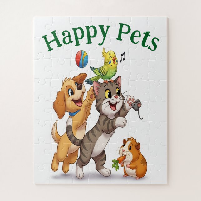 Happy Pets Cartoon Puzzle (Vertikal)