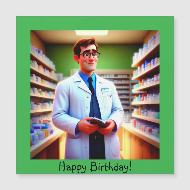 Happy Pharmacist Card Magnetkarte (Vorderseite)
