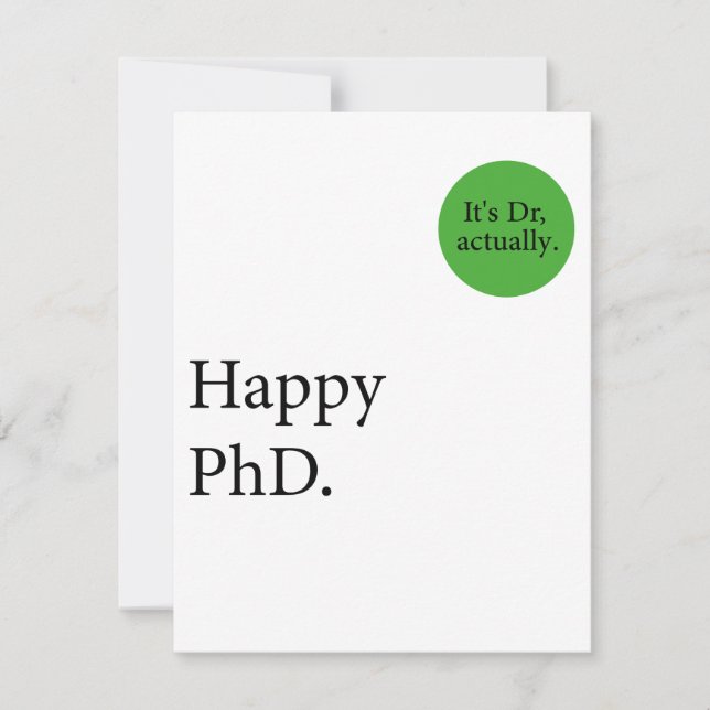 Happy Phd. Dr., eigentlich Abzeichen Happy Phd Karte (Vorderseite)