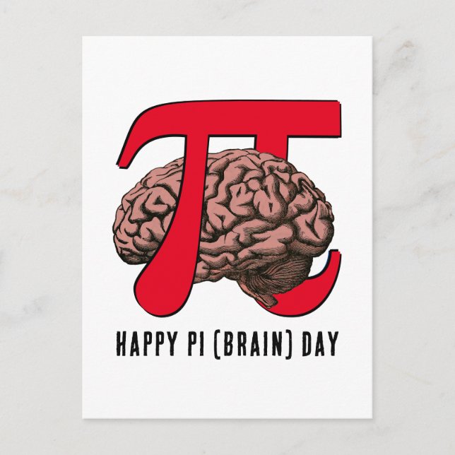 Happy Pi Brain Day Postkarte (Vorderseite)