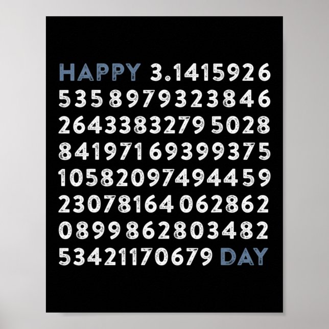 Happy Pi Day 100 Digits Math Geek Funny Pi Day Mem Poster (Vorne)