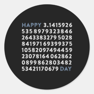 Happy Pi Day 100 Digits Math Geek Funny Pi Day Mem Runder Aufkleber
