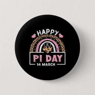 Happy Pi Day 2024 Rainbow Math Lover Lehrer Leopa Button