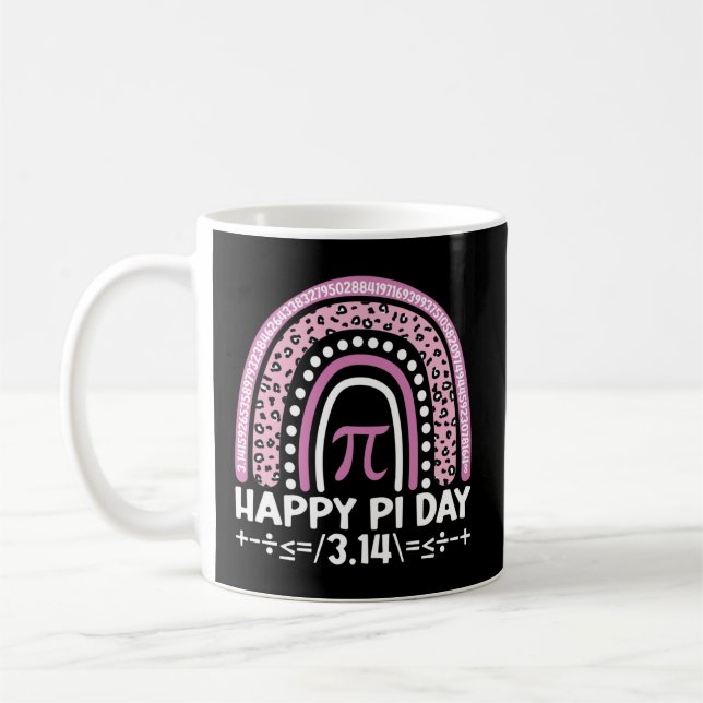 Happy Pi Day 3.14 Leopard Rainbow Math Teacher Kaffeetasse (Links)
