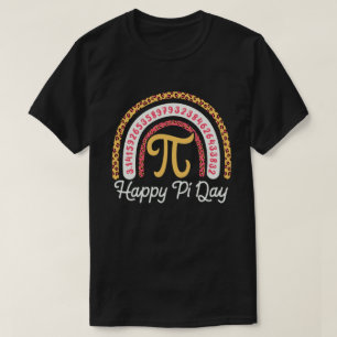 Happy Pi Day 3.14 Leopard Rainbow Math Teacher T-Shirt