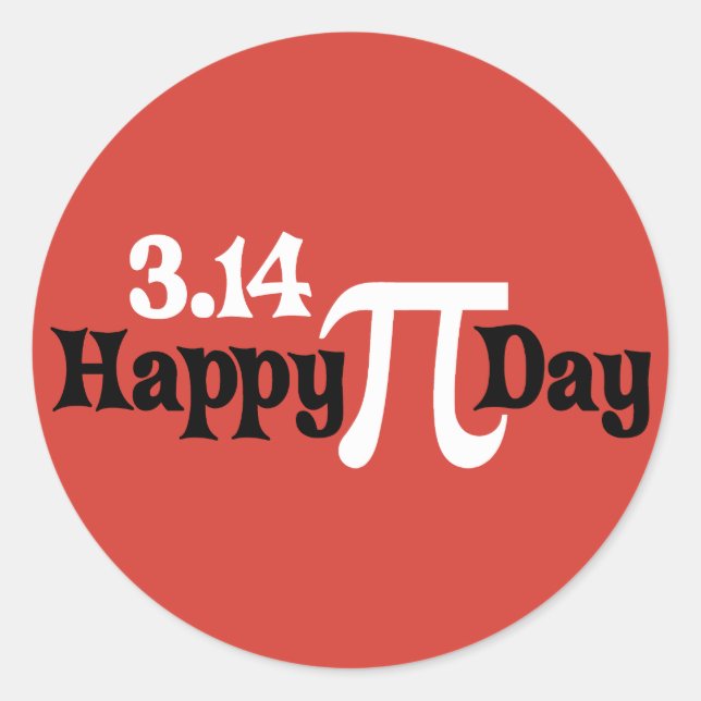Happy Pi Day 3.14 - März 14. Runder Aufkleber (Vorderseite)