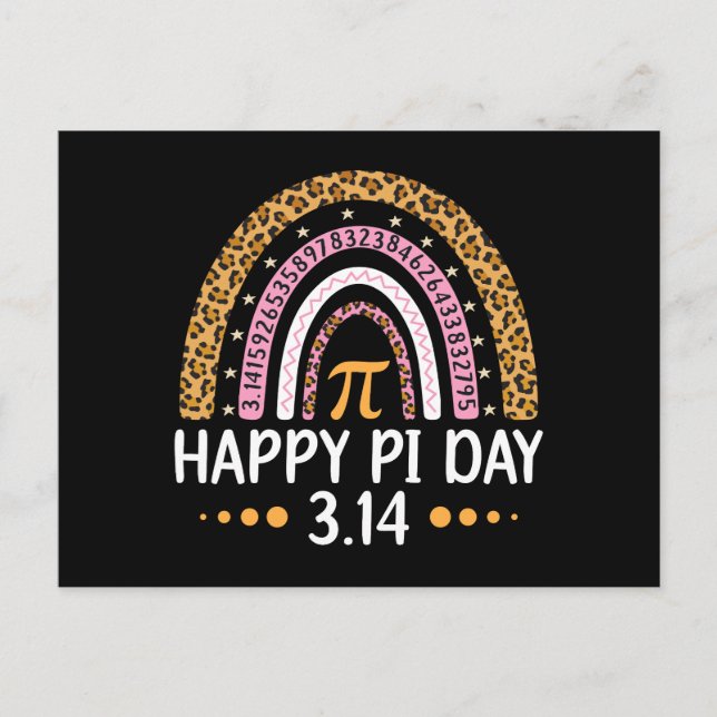 Happy Pi Day 3.14 Regenbogen Postkarte (Vorderseite)