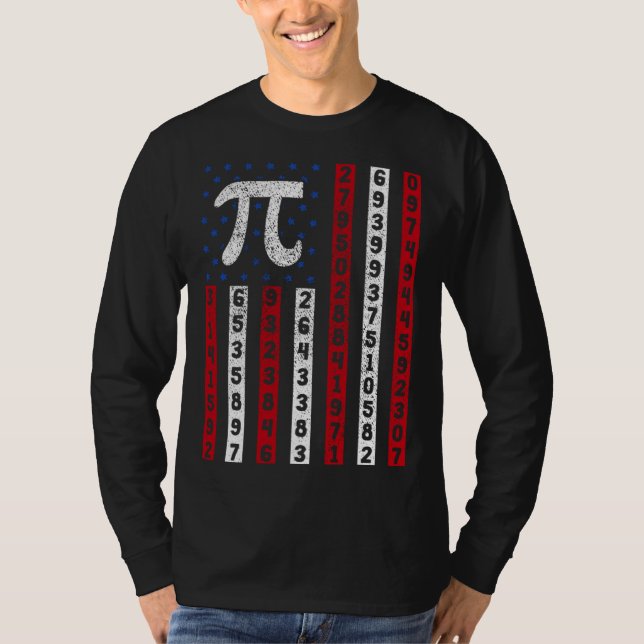Happy Pi Day American Flag Kids Math Teacher Stude T-Shirt (Vorderseite)