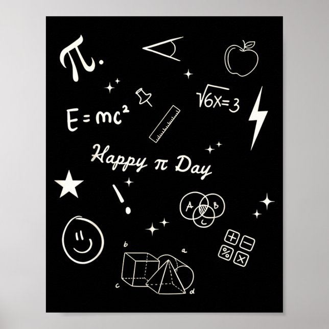 Happy Pi Day Be Funny Math Teacher Lovers 100s Day Poster (Vorne)