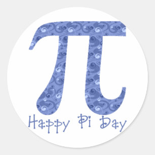 Happy Pi Day Blue Wirbel 2 Runder Aufkleber