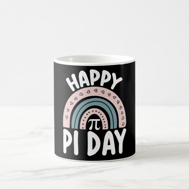 Happy Pi Day Boho Rainbow Mathematic Kaffeetasse (Mittel)