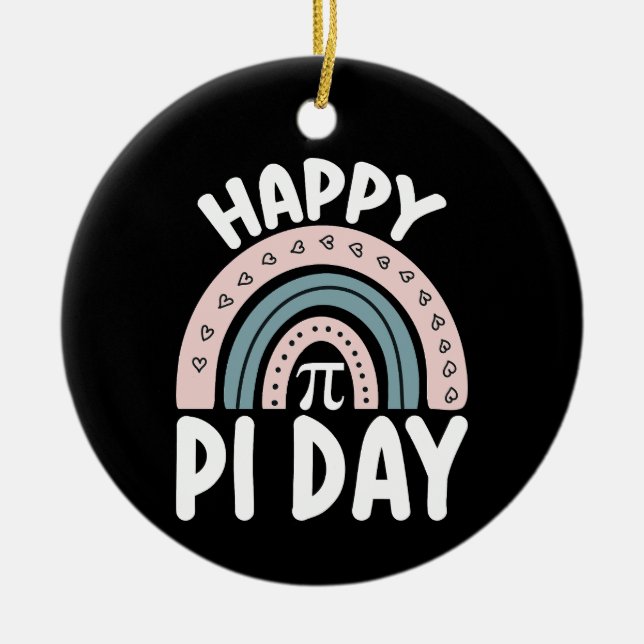 Happy Pi Day Boho Rainbow Mathematic Keramik Ornament (Vorne)